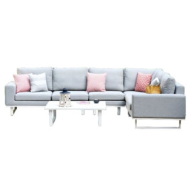 Maze Lounge Outdoor Ethos Lead Chine Fabric Large Corner Sofa Group