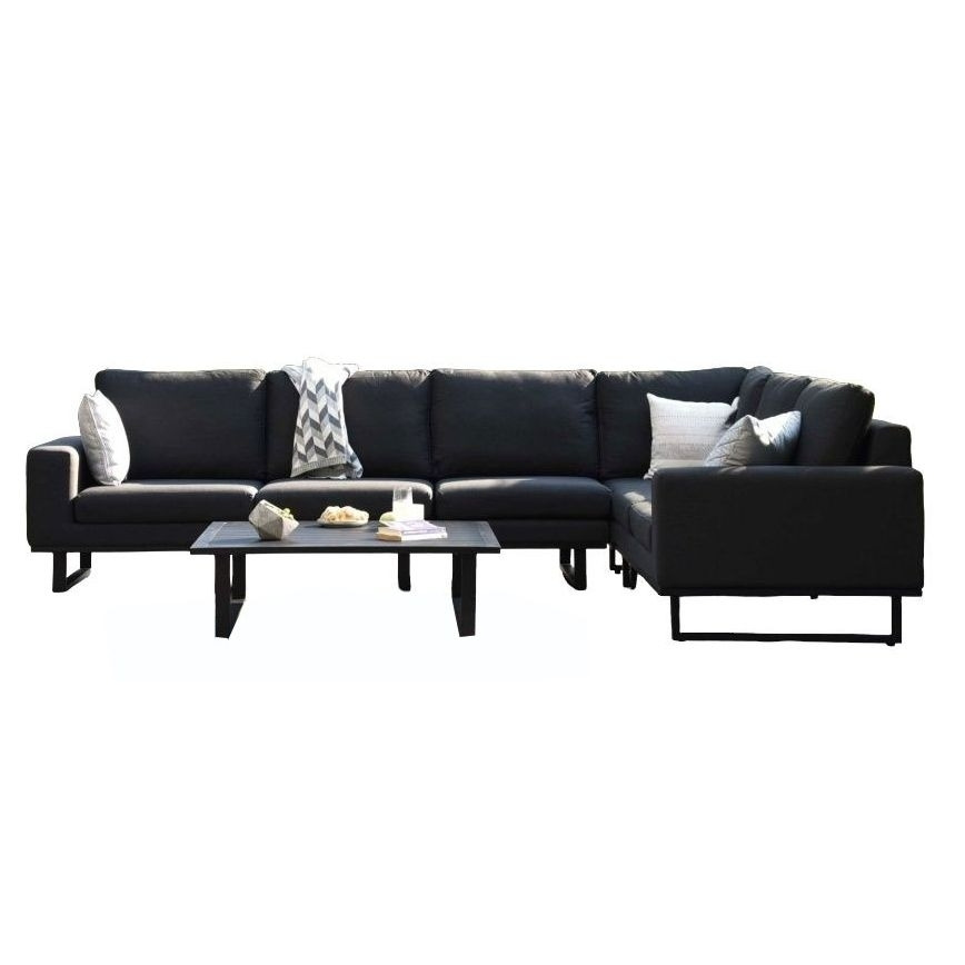 Maze Lounge Outdoor Ethos Charcoal Fabric Large Corner Sofa Group - image 1