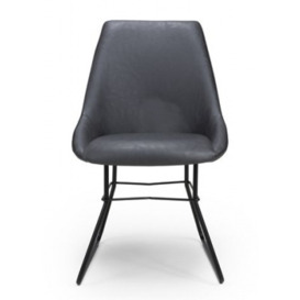 Cooper Grey Faux Leather Dining Chair (Sold in Pairs) - thumbnail 1