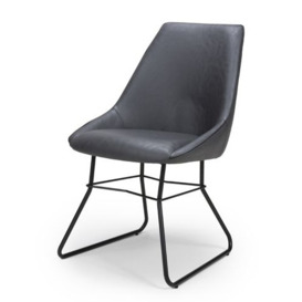 Cooper Grey Faux Leather Dining Chair (Sold in Pairs) - thumbnail 2