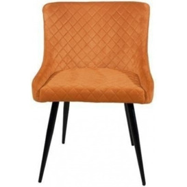 Malmo Burnt Orange Velvet Fabric Dining Chair (Sold in Pairs) - thumbnail 1