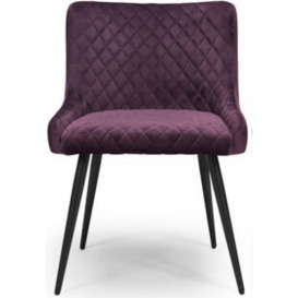 Malmo Mulberry Velvet Fabric Dining Chair (Sold in Pairs) - thumbnail 1