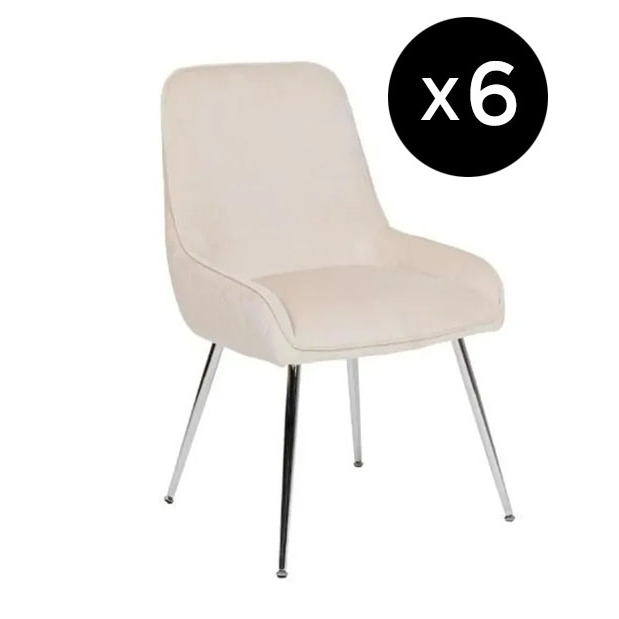 Beige Dining Chairs With Chrome Legs 2x Isco Beige Chrome Dining