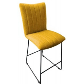 Aura Fabric Bar Stool (Sold in Pairs) - Comes in Saffron, Mineral Blue & Shadow Grey Options