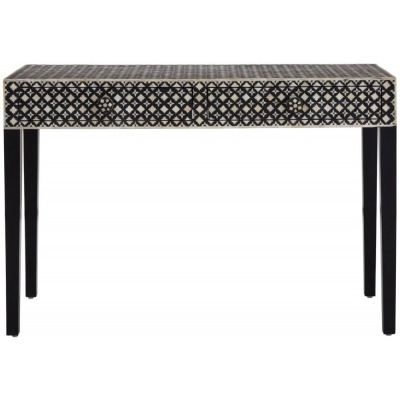 Enlow Sheesham Black and Cream Mother of Pearl Console Table - image 1