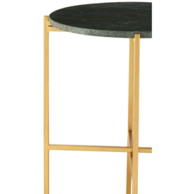 Bridgton Green Marble and Gold Large Side Table - thumbnail 2