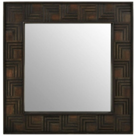 Artas Mango Wood Square Wall Mirror - thumbnail 1