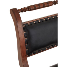Arroyo Genuine Black Leather Swivel Chair - thumbnail 3