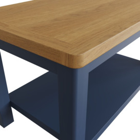 Portland Oak and Blue Painted Coffee Table - thumbnail 2