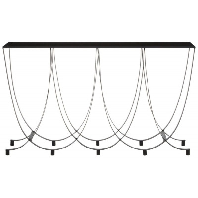 Bellwood Black Console Table with Glass Top - image 1