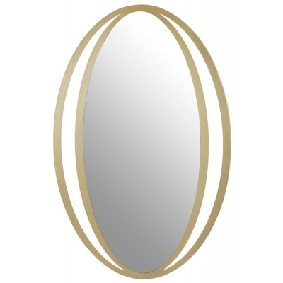 Bellwood Gold Double Ring Design Oval Wall Mirror - image 1