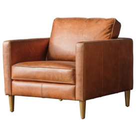 Helix Vintage Brown Leather Armchair - thumbnail 2