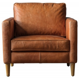 Helix Vintage Brown Leather Armchair - thumbnail 1