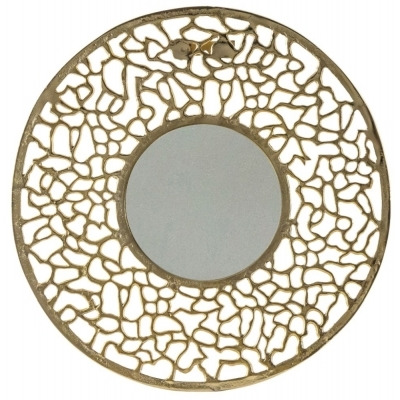 Montier Gold Metal Large Round Mirror - W 80cm x D 2cm x H 80cm - image 1
