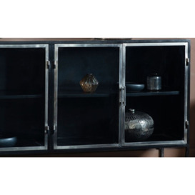 Florien Black Iron and Glass Sideboard - thumbnail 2