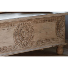 Satara Mango Wood Storage Table/ Bench - thumbnail 3