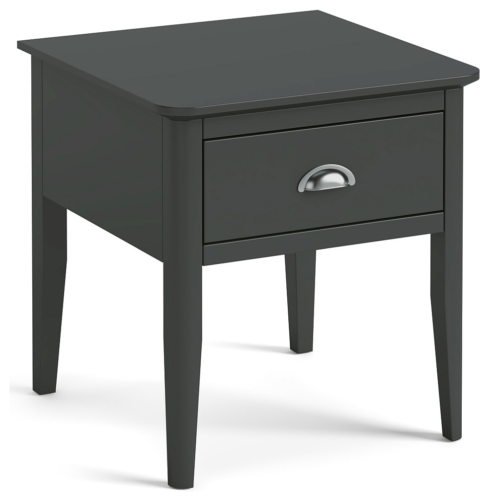Arundel Charcoal Black Lamp Table with 1 Drawer