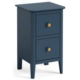 Capri Blue Narrow Bedside Cabinet - 35cm with 2 Drawers