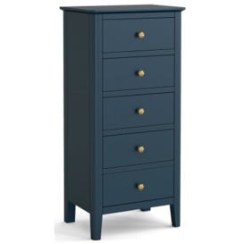 Capri Blue Tallboy Chest with 5 Drawers