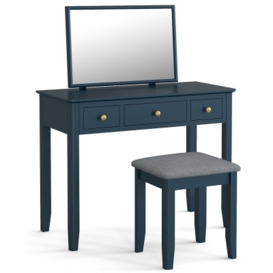 Capri Blue Dressing Table Set with Stool and Mirror