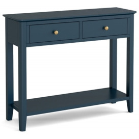 Capri Blue Console Table, 2 Drawers for Narrow Hallway