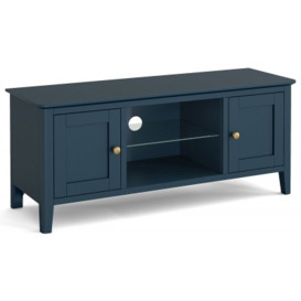 Harrogate Blue Large TV Unit, 120cm with Storage for Television Upto 43in Plasma