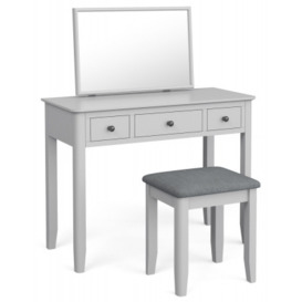 Capri Silver Grey Dressing Table Set with Stool and Mirror