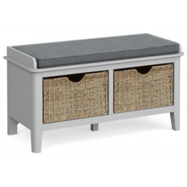 Capri Silver Grey Storage Bench with Baskets