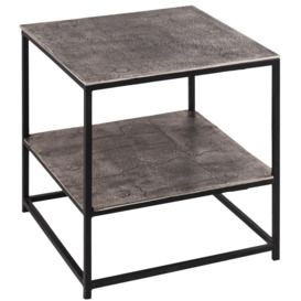 Hill Interiors The Farrah Silver Textured Metal Side Table