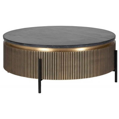 Ironville Gold Drum Round Coffee Table - image 1