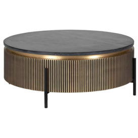 Ironville Gold Drum Round Coffee Table