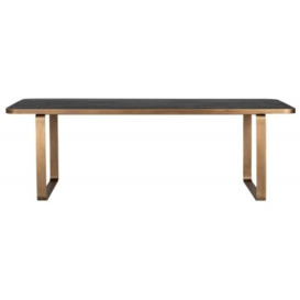 Hunter Black Oak and Gold 230cm Dining Table