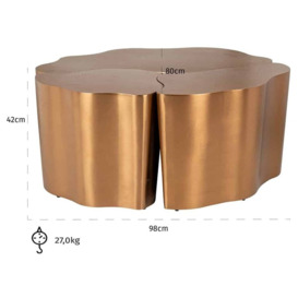 Tree Brushed Gold Coffee Table (Set of 3) - thumbnail 3