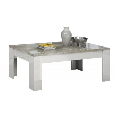 Messina White and Concrete Grey Italian Coffee Table - image 1