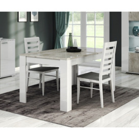 Messina White and Concrete Grey Italian Dining Table and 4 Chair - thumbnail 2