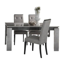 Hilton Grey Marble Effect Italain Extending Dining Table and 4 Chair