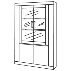 Polaris Black and White 2 Glass Door Italian Cabinet with LED Light - thumbnail 2