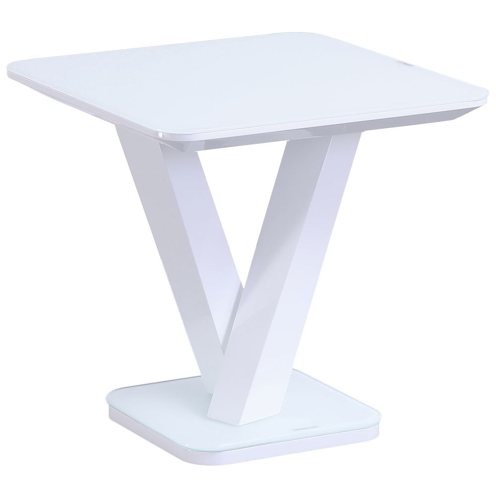 Vida Living Rafael White Gloss Lamp Table - image 1