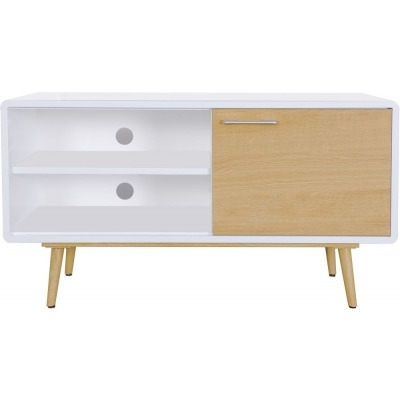 Portofino White and Oak Small TV Cabinet - image 1