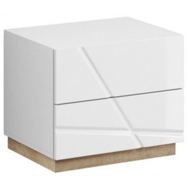 Sagu White Gloss Bedside Cabinet