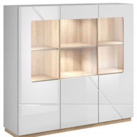 Futura White Gloss 3 Door Display Cabinet
