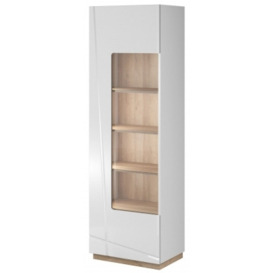 Sagu White Gloss 1 Door Display Cabinet