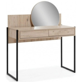 Glass Loft Oak Dressing Table with Mirror
