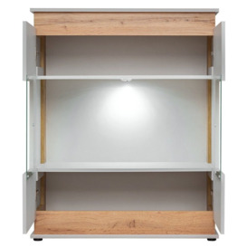 Buena Grey and Oak Display Cabinet - thumbnail 2