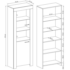 Sky Country Oak Tall Cabinet - thumbnail 2