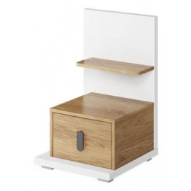 Massi Natural and White Bedside Table