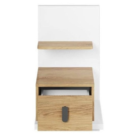 Emily Natural and White Bedside Table - thumbnail 3