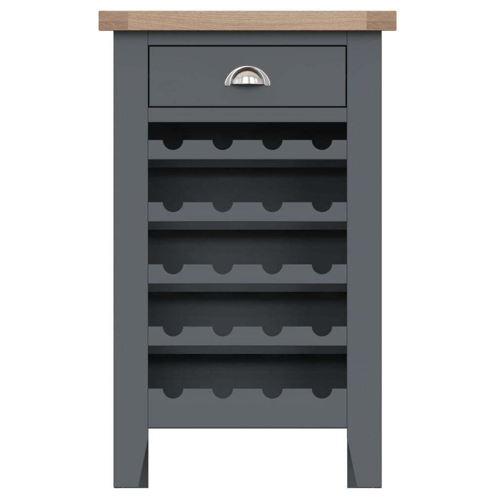 Hampstead Charcoal Painted 1 Drawer Wine Cabinet - image 1
