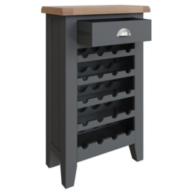 Hampstead Charcoal Painted 1 Drawer Wine Cabinet - thumbnail 2