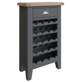Hampstead Charcoal Painted 1 Drawer Wine Cabinet - thumbnail 3